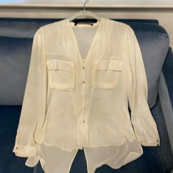 Zara cream button down blouse - Picture 1 of 4